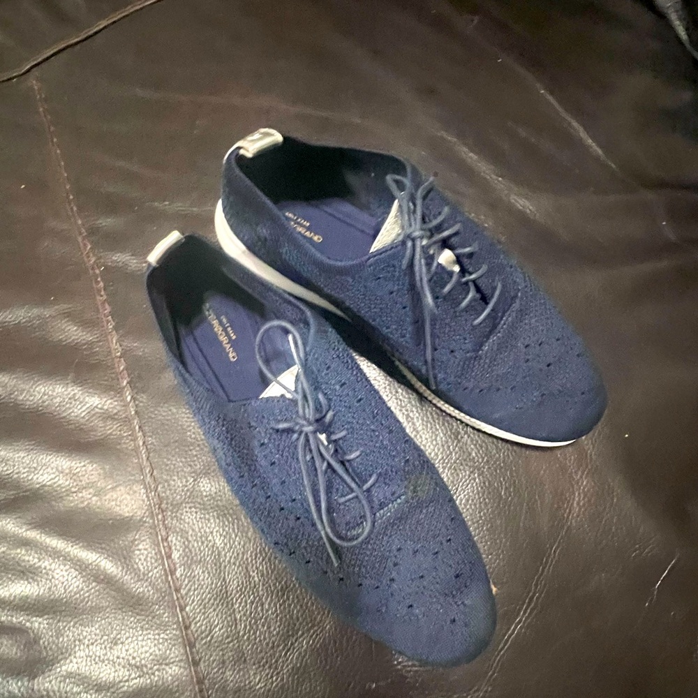Cole Haan Ladies Dark Blue Zerogrand Knit Sneakers, size 9.5 - Picture 1 of 4